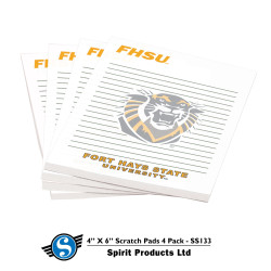 4 pack White 4"x6" FHSU Scratch Pad