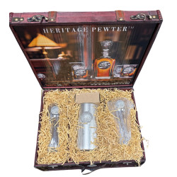 Heritage Pewter Wine Gift Set. Wine Chest