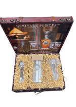 Heritage Pewter Wine Gift Set. Wine Chest