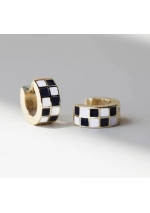 Nickel and Suede Huggies Earring